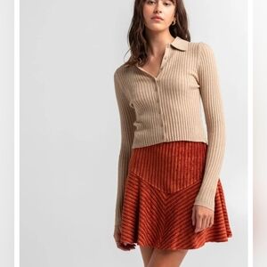 Free People Orange Mini Skirt
